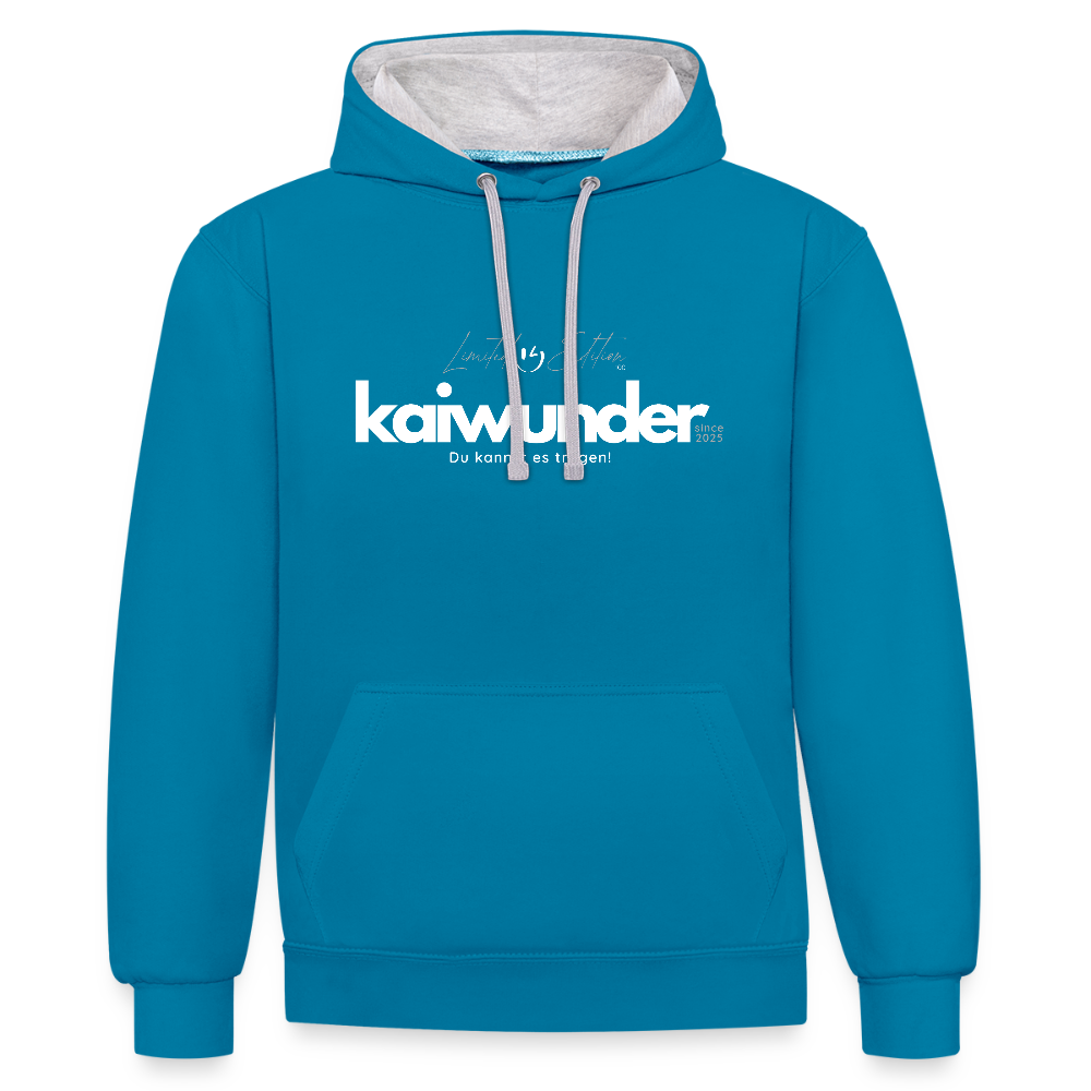 kaiwunder - Limited Edition Hoodie - Pfauenblau/Grau meliert