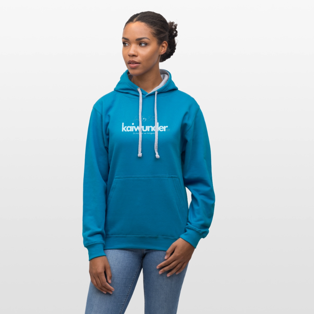 kaiwunder - Limited Edition Hoodie - Pfauenblau/Grau meliert