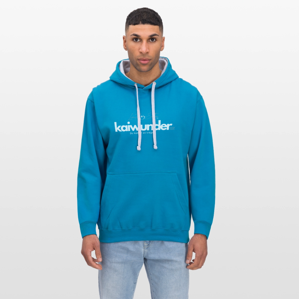 kaiwunder - Limited Edition Hoodie - Pfauenblau/Grau meliert