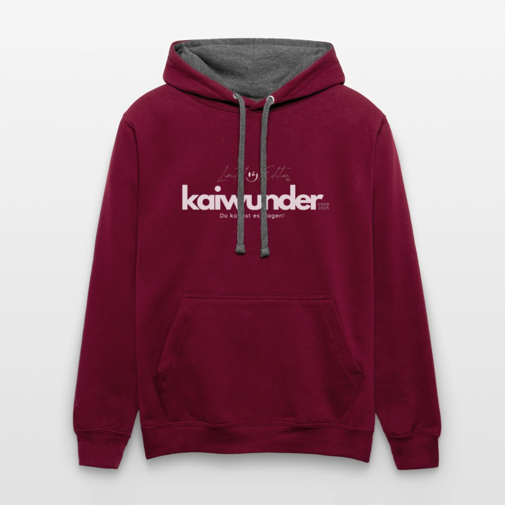 kaiwunder - Limited Edition Hoodie - Weinrot/Anthrazit