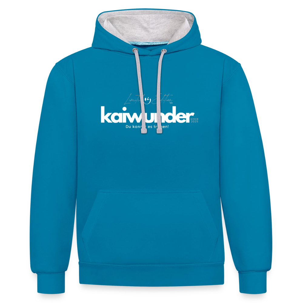 kaiwunder - Limited Edition Hoodie - Pfauenblau/Grau meliert