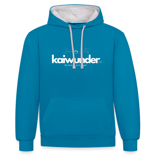 kaiwunder - Limited Edition Hoodie - Pfauenblau/Grau meliert