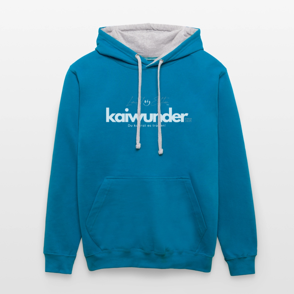 kaiwunder - Limited Edition Hoodie - Pfauenblau/Grau meliert