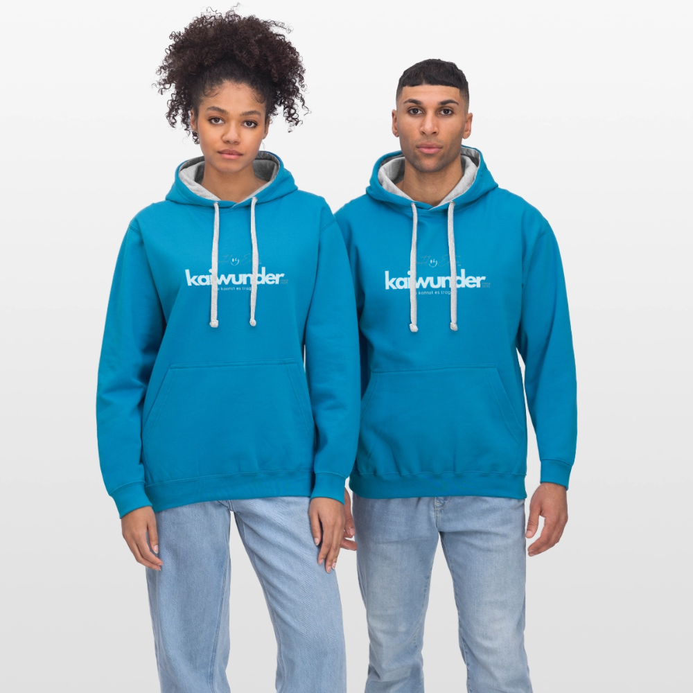kaiwunder - Limited Edition Hoodie - Pfauenblau/Grau meliert